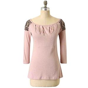 ANTHROPOLOGIE Deletta Corinthian Beaded Sequined Top Size Medium